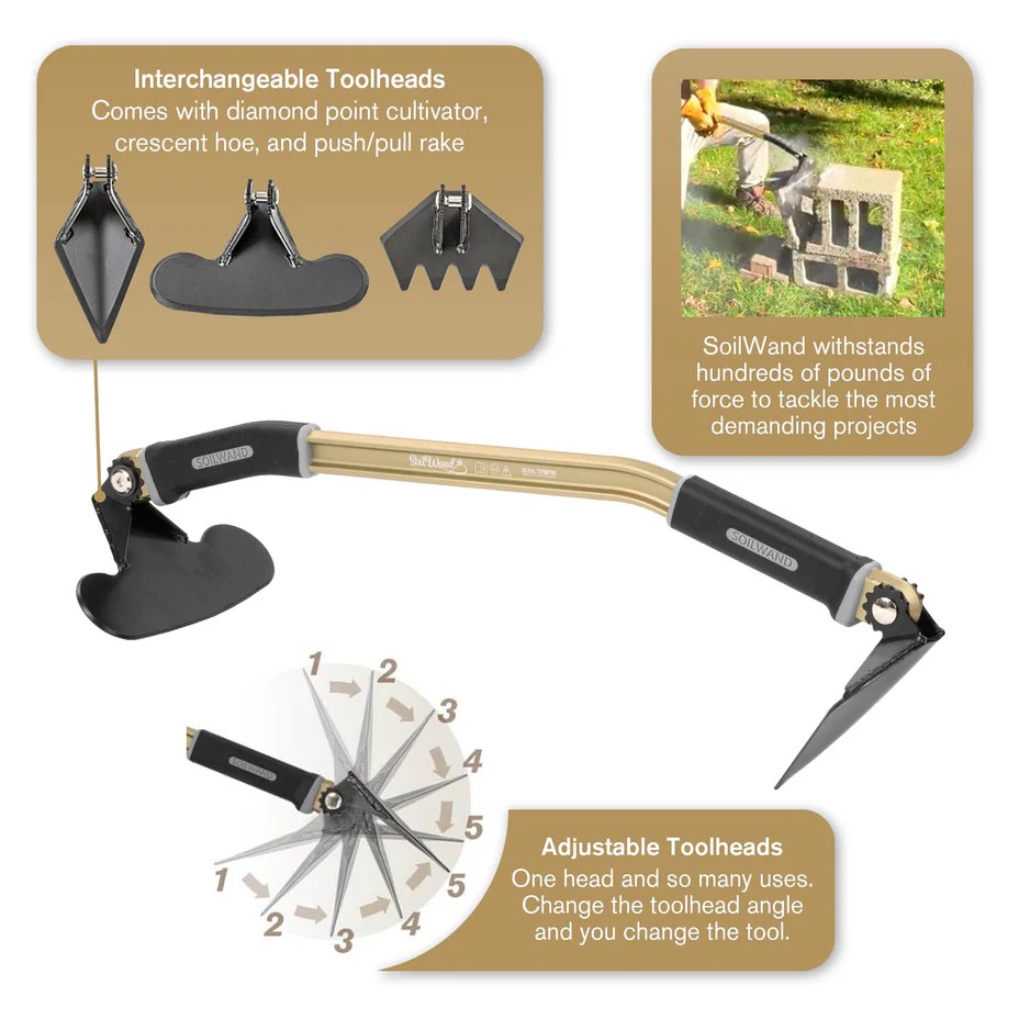 SoilWand Modular Garden Tool - Gold - Ultimate Bundle
